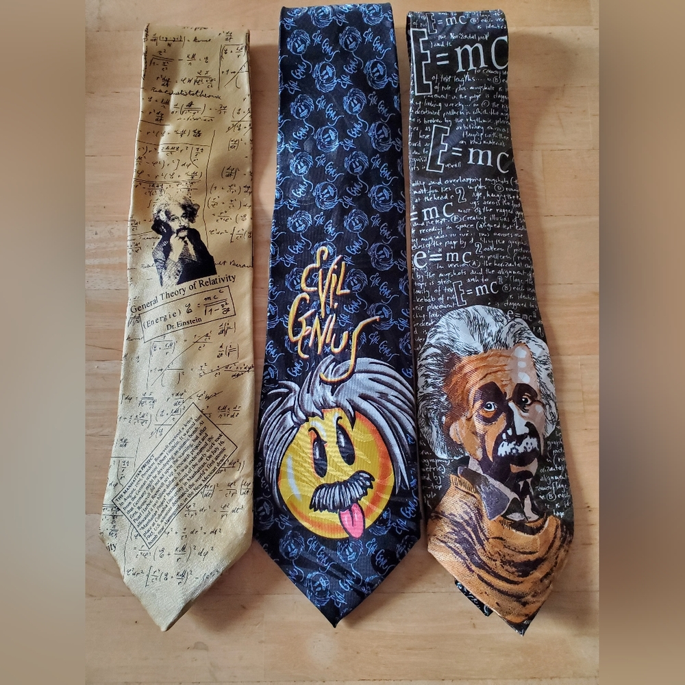 ALBERT EINSTEIN Lot of 3 Mens Ties